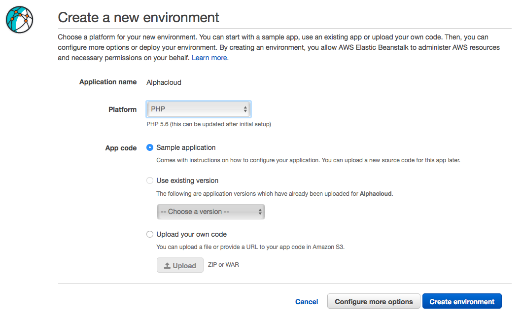 AWS Elastic Beanstalk - environment config