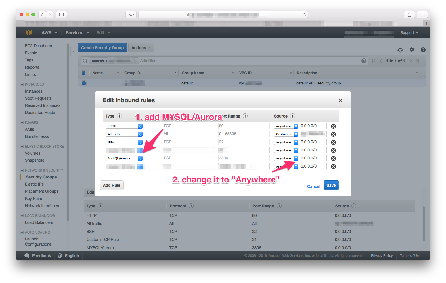 EC2 security group add rule